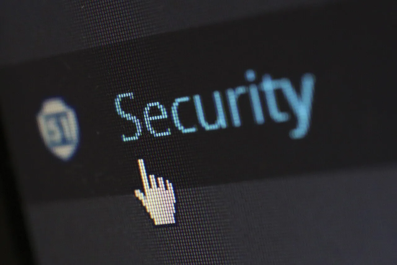 螢幕上的 Security 字樣與滑鼠游標